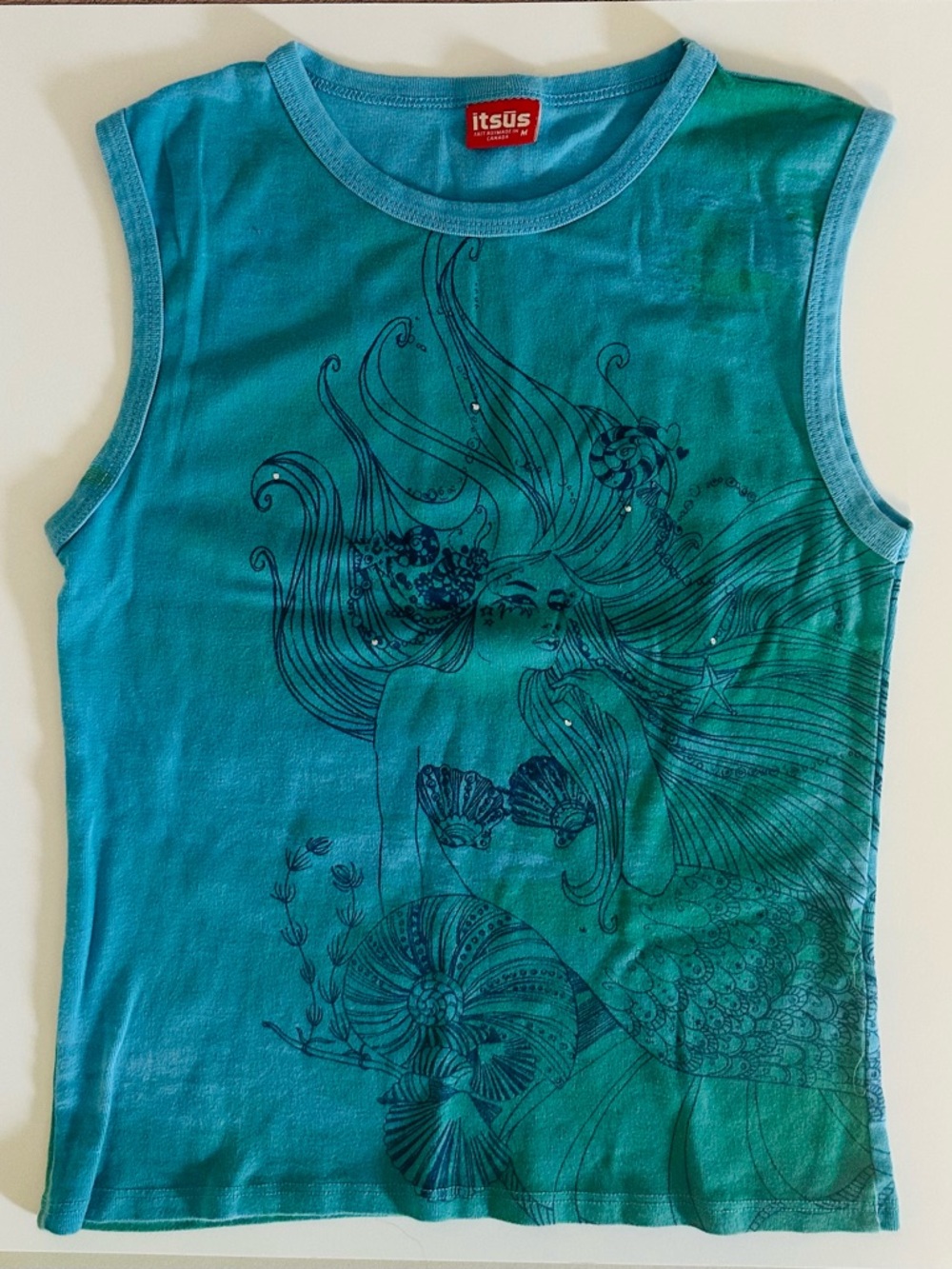 ITSUS Vintage Y2K Mermaid Graphic Tank Top Medium NWOT